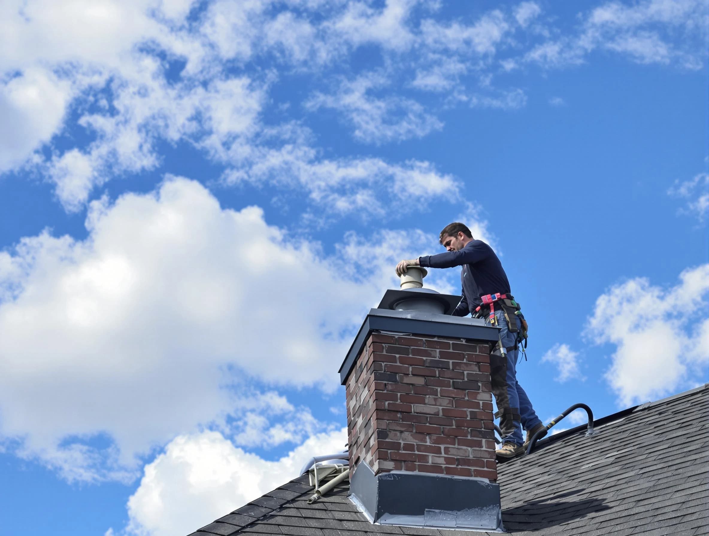 Pleasant Grove Chimney Sweep installing a sturdy chimney cap in Pleasant Grove, UT