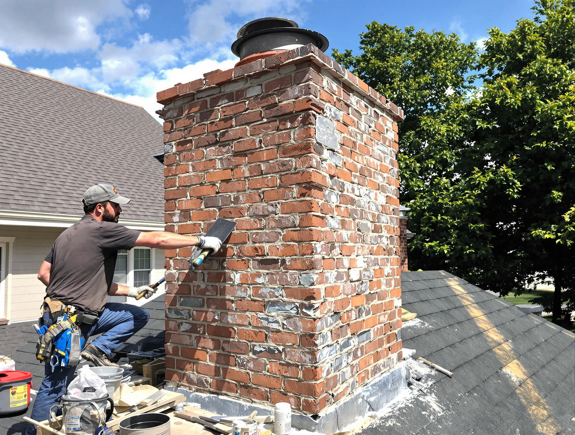 Completed chimney rebuild by Pleasant Grove Chimney Sweep in Pleasant Grove, UT