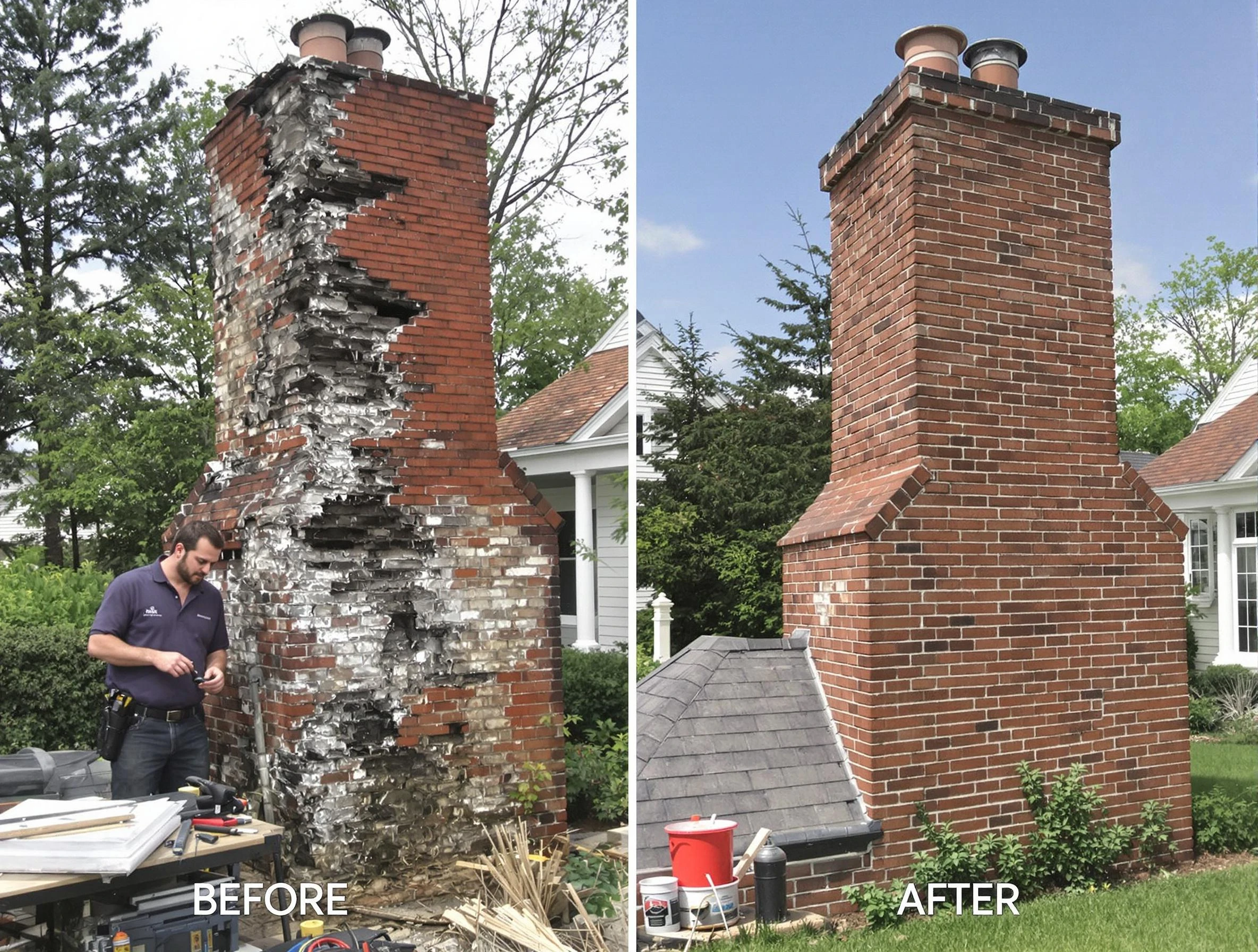 Pleasant Grove Chimney Sweep performing a full chimney restoration in Pleasant Grove, UT