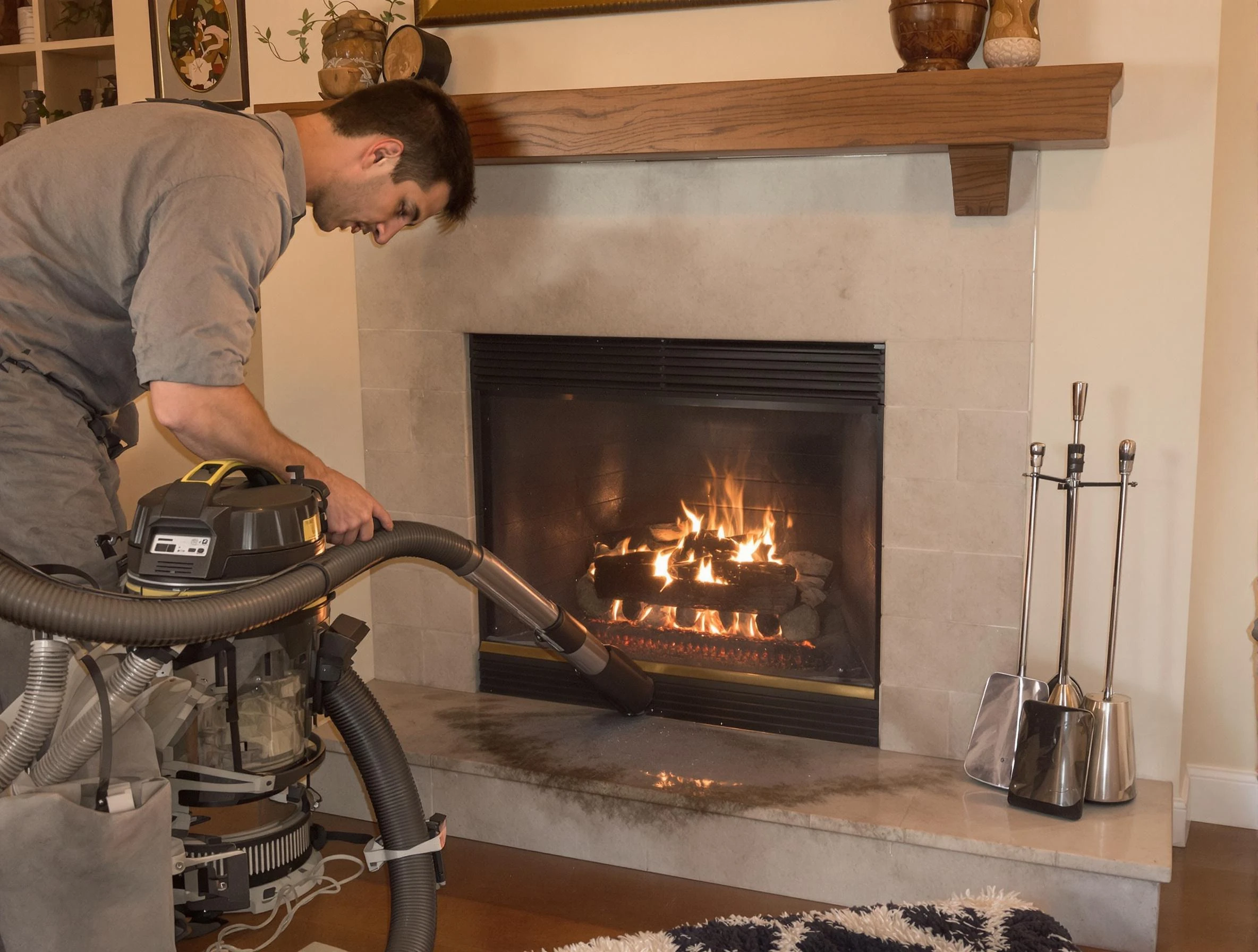Routine fireplace upkeep by Pleasant Grove Chimney Sweep in Pleasant Grove, UT