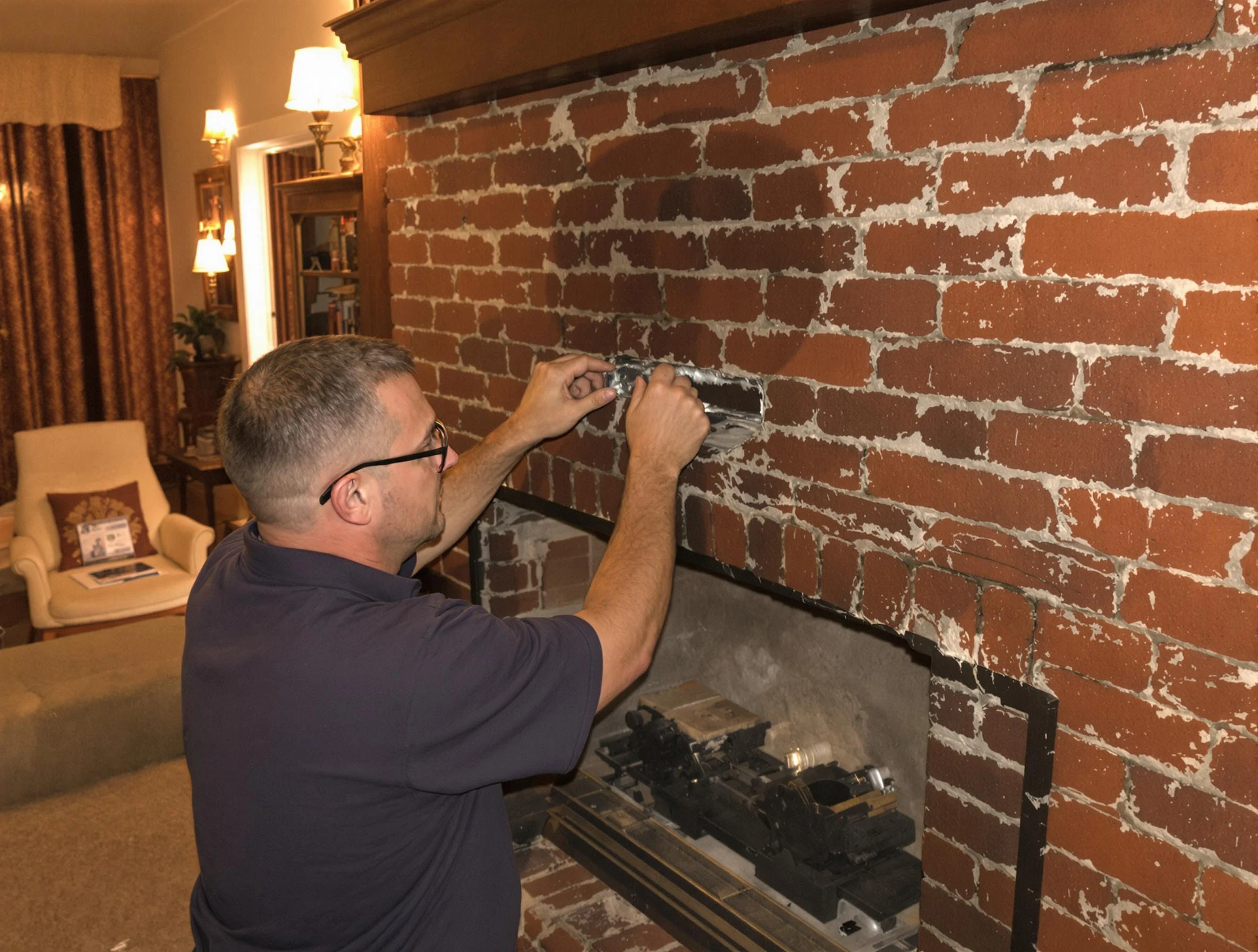 Pleasant Grove Chimney Sweep expert fixing a fireplace in Pleasant Grove, UT